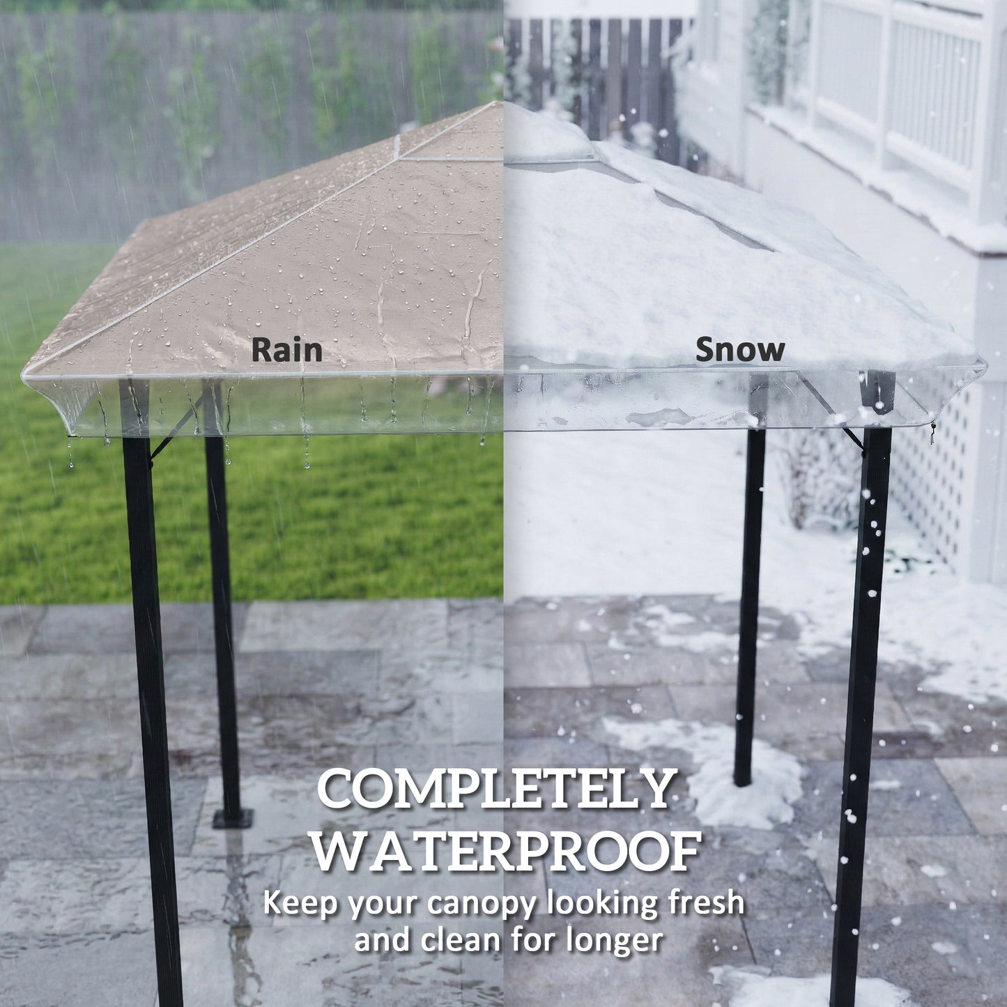 Outsunny 2x2m Gazebo Protective Cover Waterproof Rainproof Canopy and Tent Weatherproof Shield