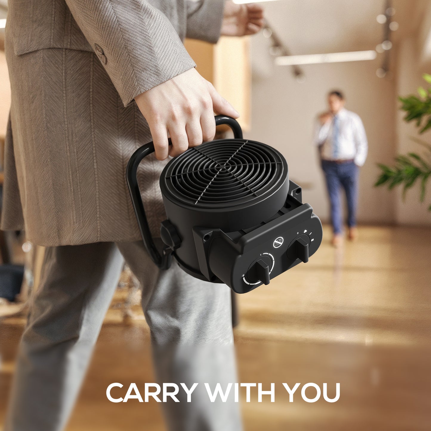HOMCOM 2000W Portable Ceramic Electric Space Heater With Fan And Dual Safety Overheat Protection Black