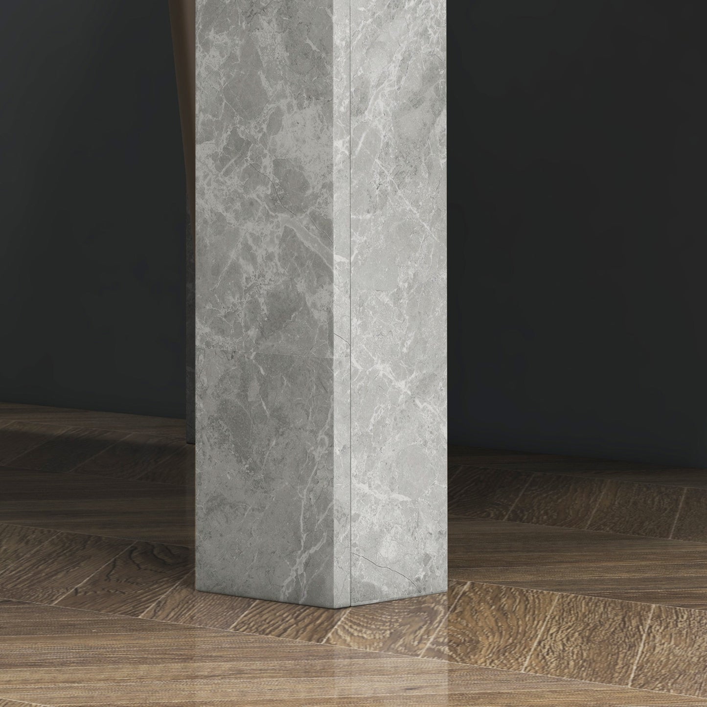 HOMCOM Square Dining Table Cement Grey Modern Dining Table With Faux Cement Effect And Space Saving Non Slip Foot Pads