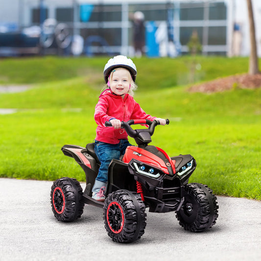 HOMCOM Kids 12V Electric ATV with Music & Horn - Red Ride-On Quad for Ages 3-5 - ALL4U RETAILER LTD