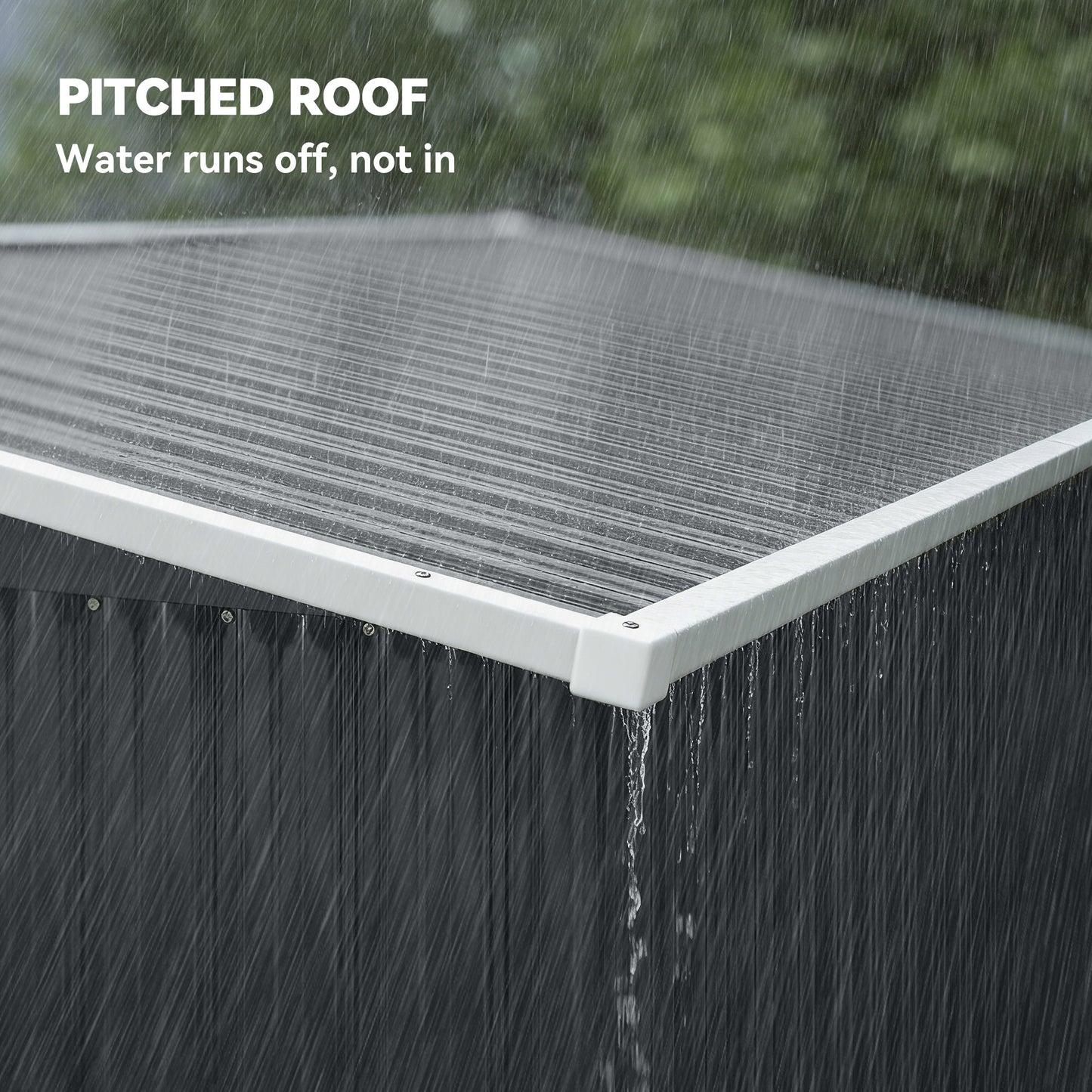 Outsunny 7.5 x 4.3ft Metal Garden Storage Shed Waterproof With Triple Lockable Doors Vents Gloves Included Dark Grey
