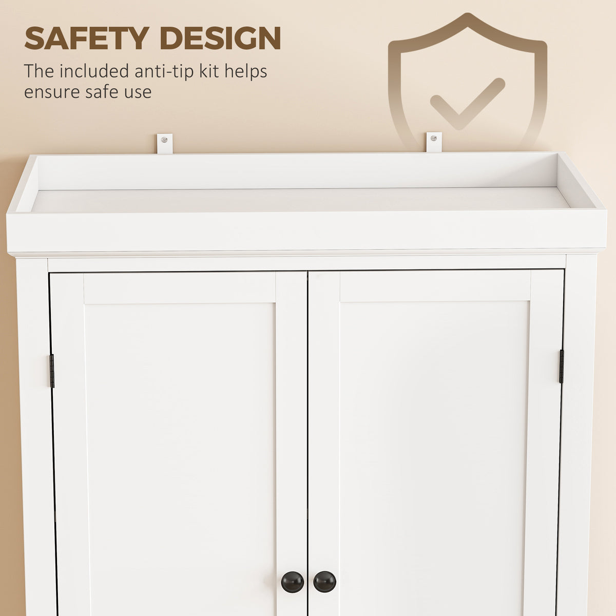 Homcom Tall Kitchen Pantry Cupboard Storage Unit With 4 Doors In White