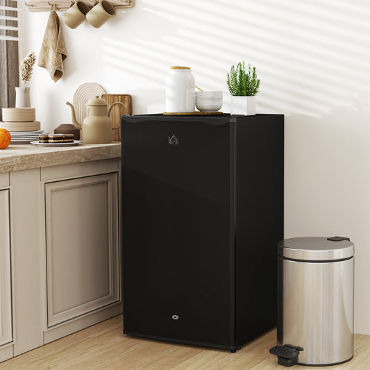 HOMCOM 91L Freestanding Under Counter Fridge With Lock Black For Small Kitchens And Home Offices