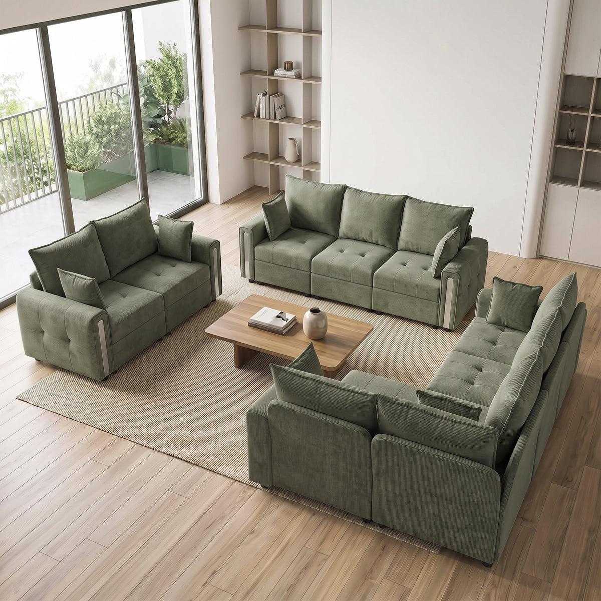 HOMCOM 3 Seater Velvet Sofa with Lift Up Storage Wide Deep Seat 228cm Dark Green