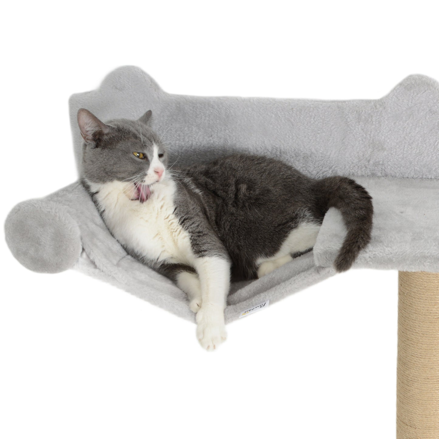 PawHut Indoor Cat Wall Shelf Set with Scratching Post, Steps, Jump Platform, and Toy Balls - Light Grey