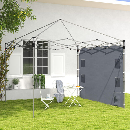 Outsunny 195 x 295cm Replacement Gazebo Sidewall Grey For 3x3m Outdoor Gazebo With Four Mesh Pockets
