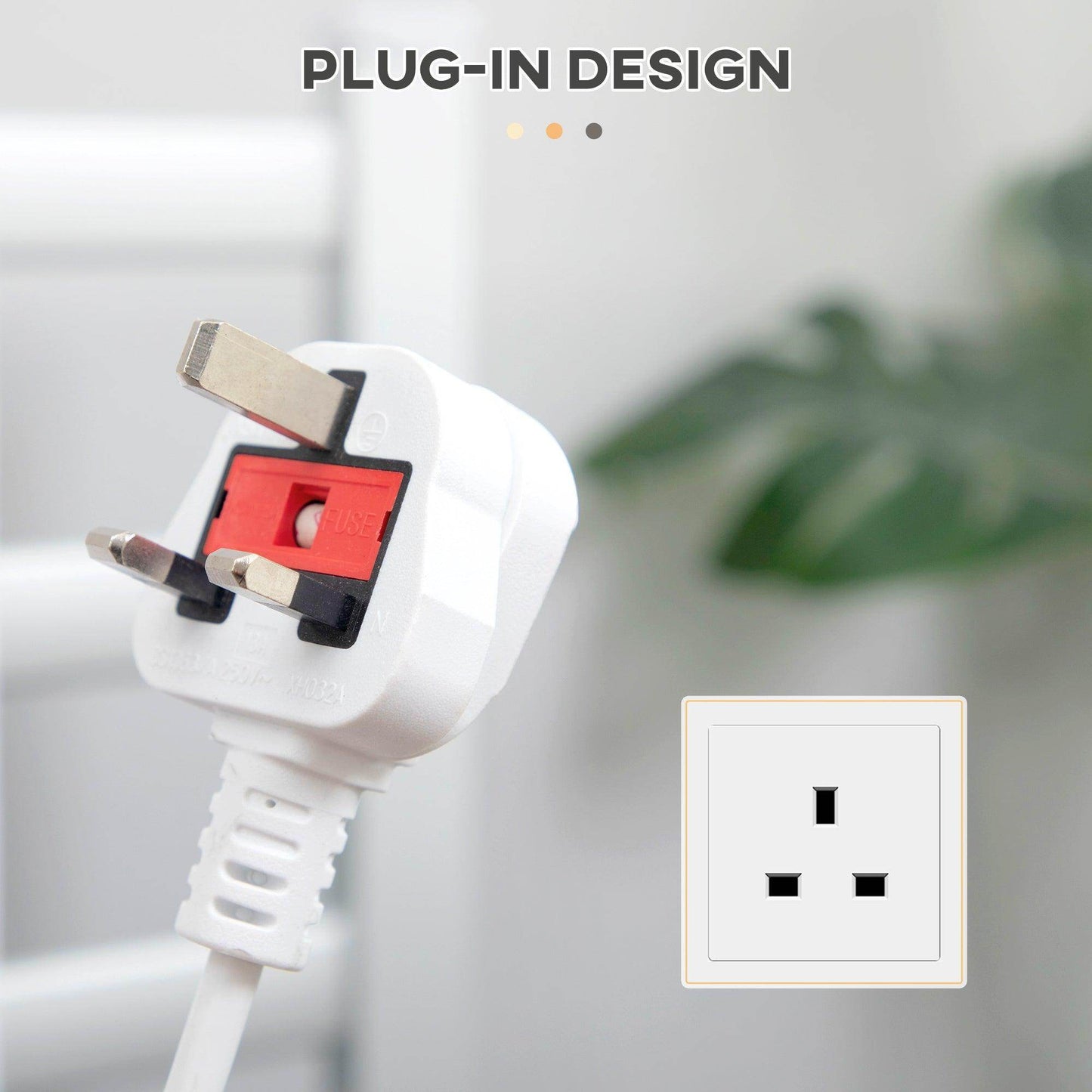 HOMCOM 6 Bar Electric Towel Warmer Aluminum Wall Mounted & Free Standing Silver - ALL4U RETAILER LTD