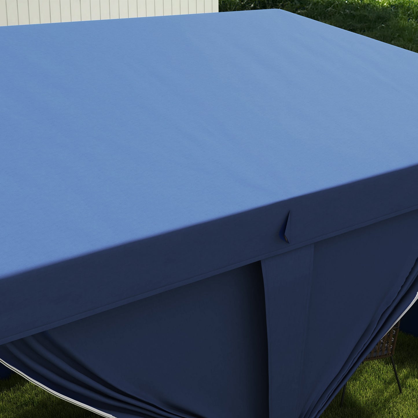 Outsunny 3 X 6m Pop Up Gazebo With Curtain Walls And Windows In Blue For Outdoor Parties And Events