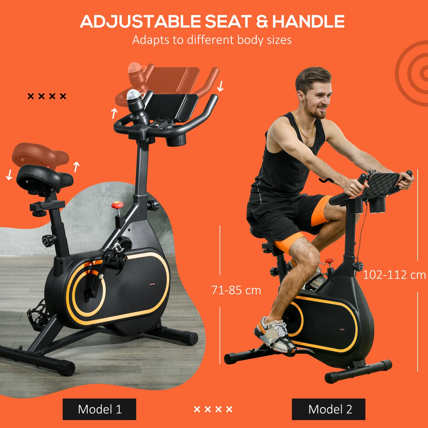 SPORTNOW Silent Magnetic Exercise Bike with Adjustable Resistance, LCD Monitor, and Tablet Holder - ALL4U RETAILER LTD