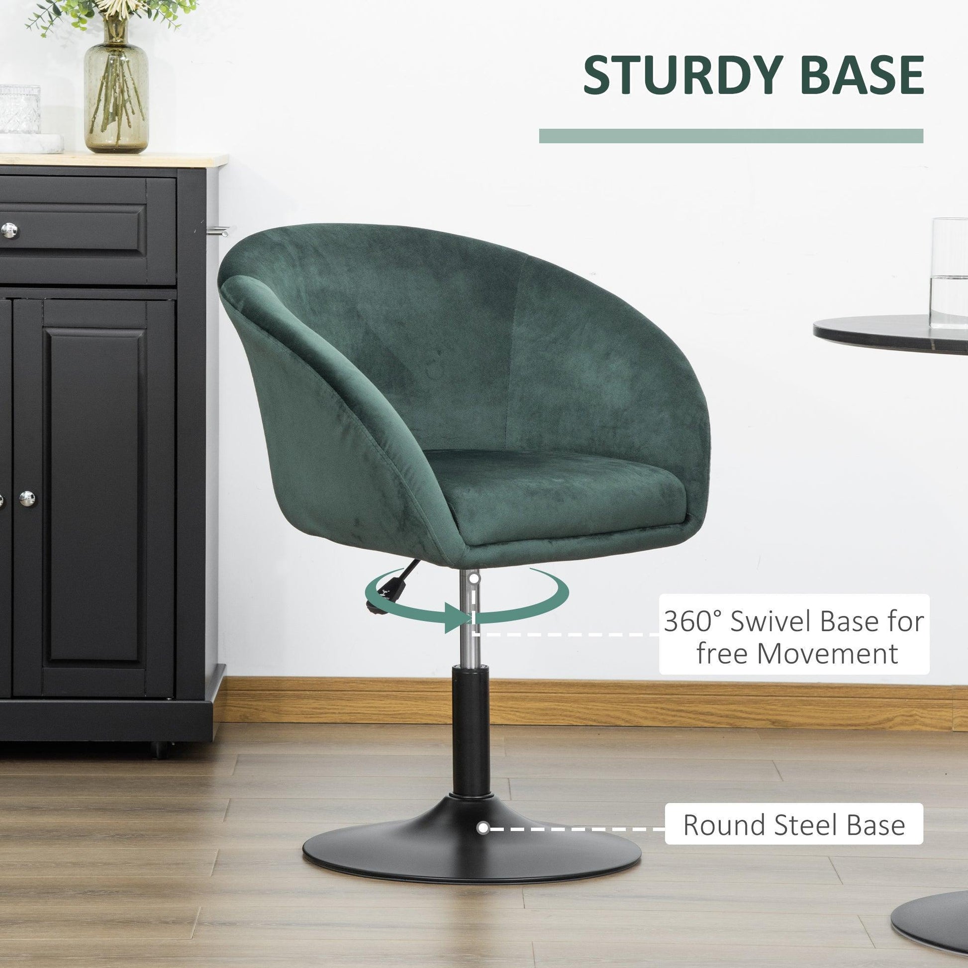 HOMCOM Green Swivel Bar Stool - ALL4U RETAILER LTD