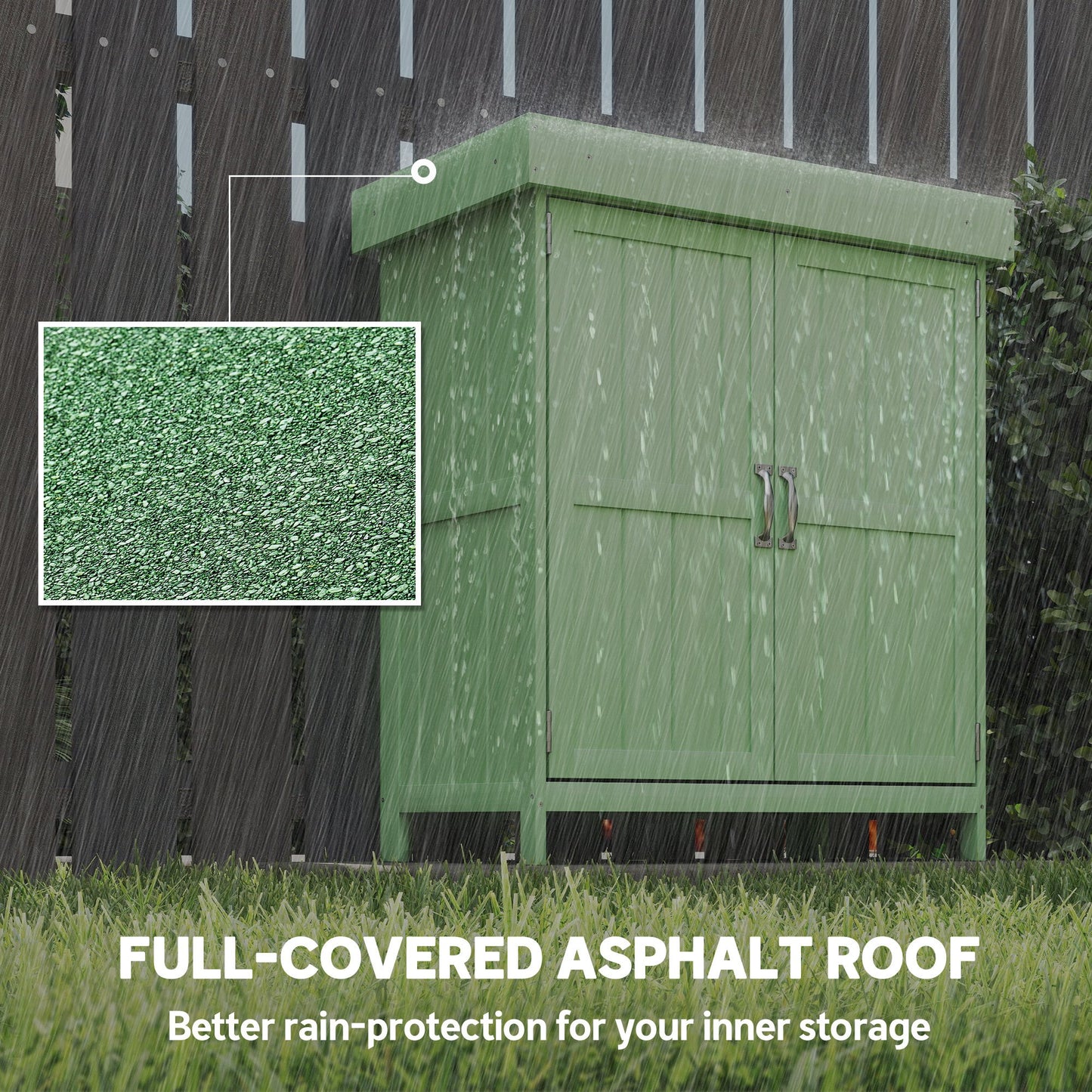 Outsunny Small Wooden Garden Shed With Openable Lift Up Roof And Removable Shelf 74x43x88 Cm Light Green