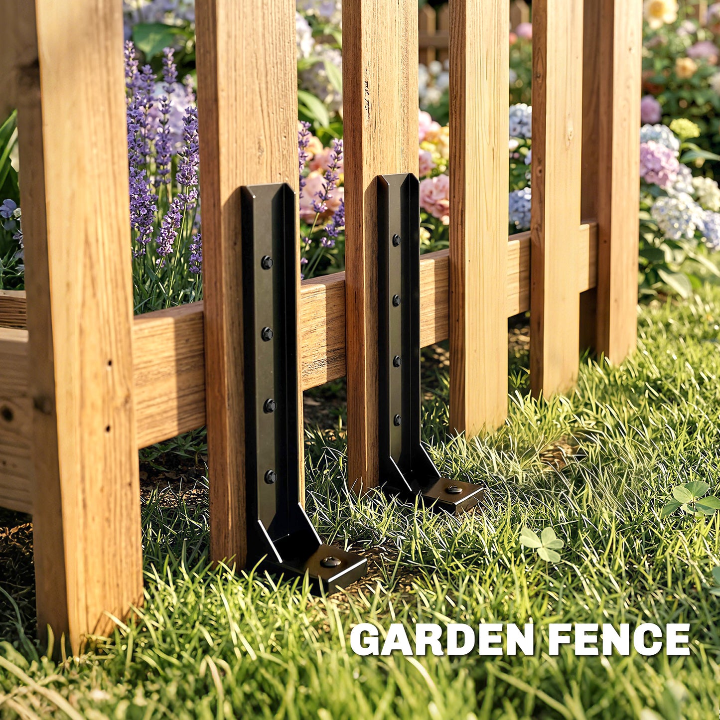 Outsunny 2 Pack Fence Post Repair Kit 81 Cm Metal Fence Post Support Ground Spike With Drill For Broken Gate Posts