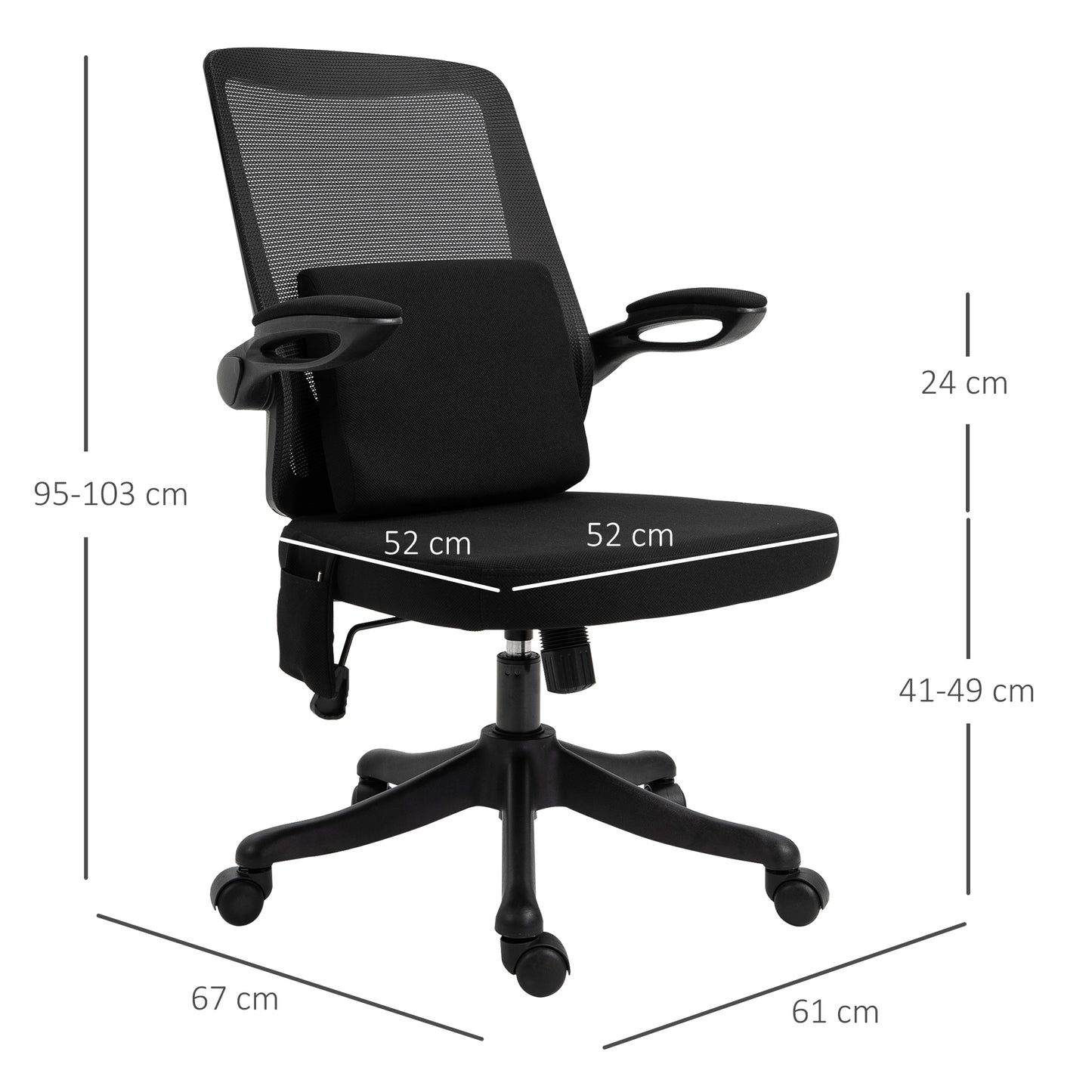 Vinsetto Ergonomic Black Massage Office Chair with USB Power, 360° Swivel and Lumbar Support - ALL4U RETAILER LTD