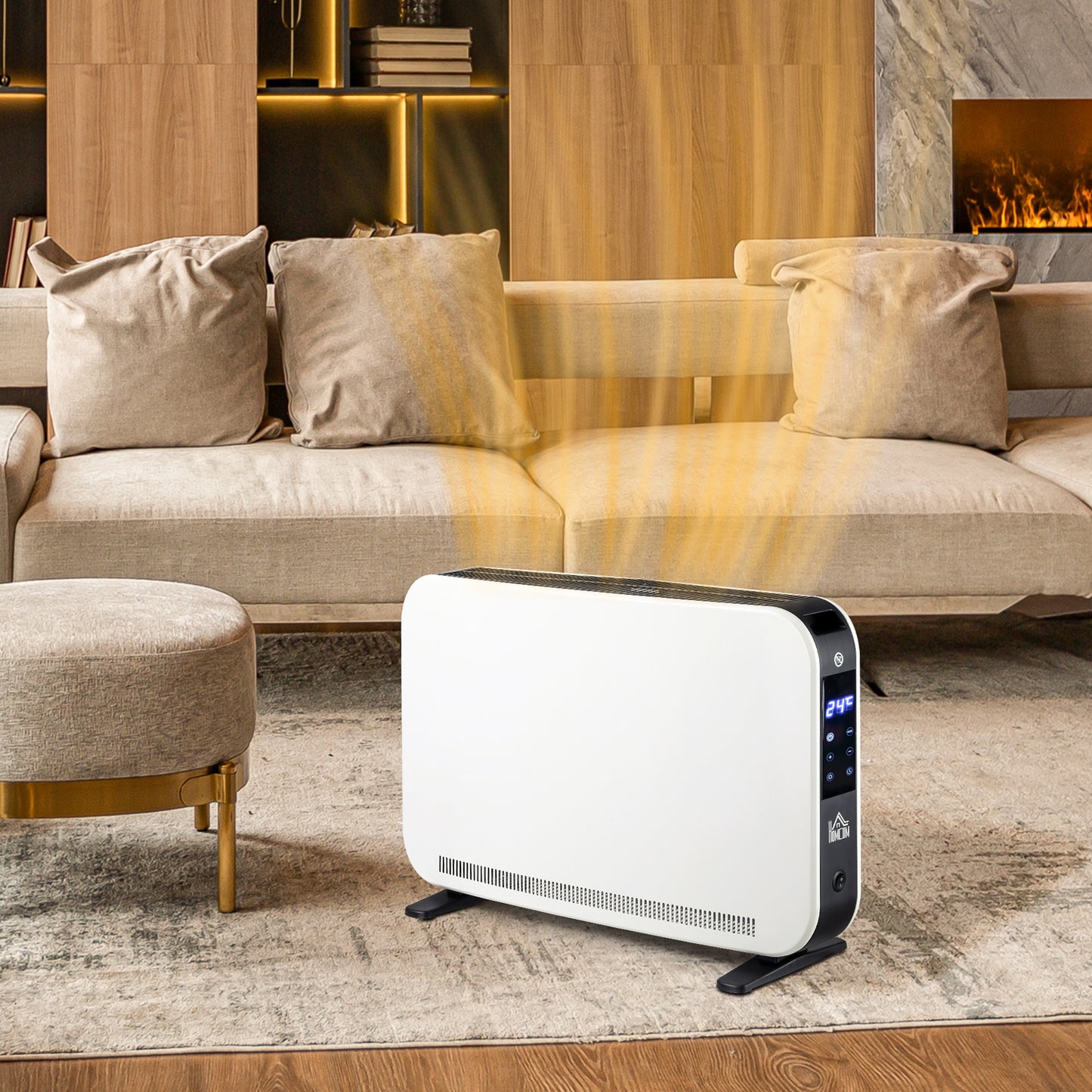 HOMCOM Three-Mode Modern Slimline Heater With 7 To 35 Degrees Celsius Temperature And 24 Hour Timer