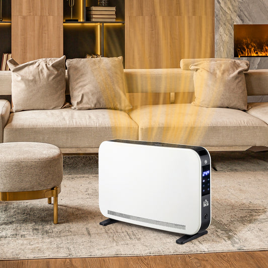 HOMCOM Three-Mode Modern Slimline Heater With 7 To 35 Degrees Celsius Temperature And 24 Hour Timer