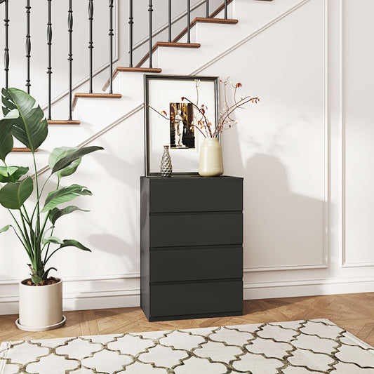 HOMCOM Four Drawer Chest of Drawers Modern Dresser for Bedroom Storage and Organization