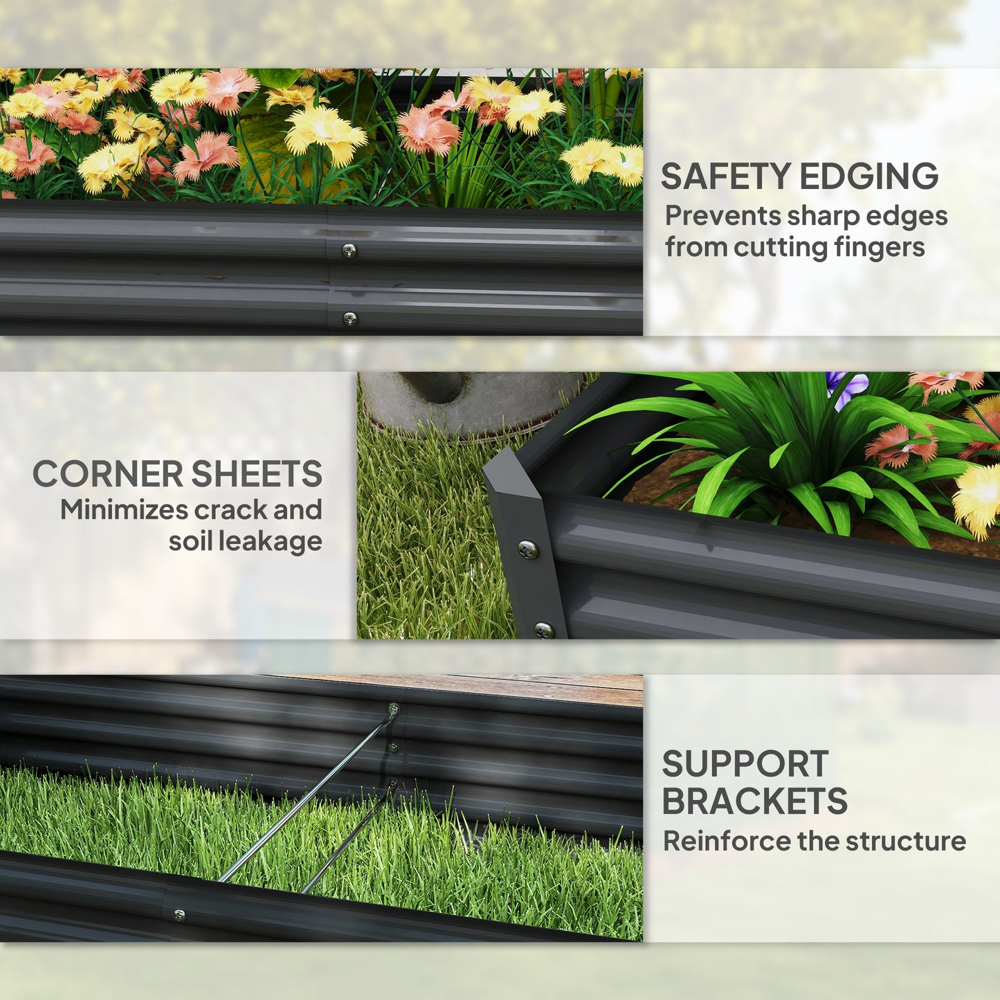 Outsunny 180 By 90cm Galvanised Steel Open Planter With 30cm Depth And 459 L Capacity