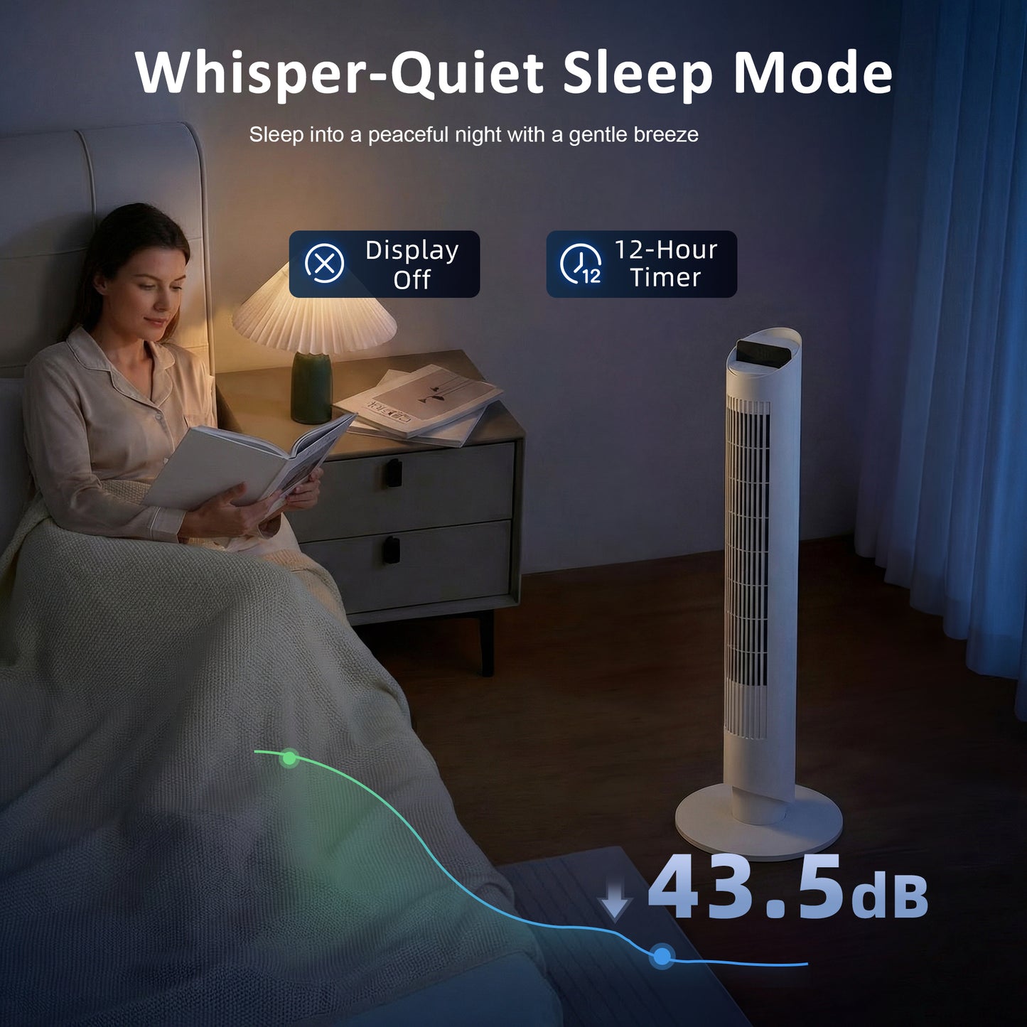 HOMCOM Tower Fan With WiFi App Remote Control Standing Floor Cooling Fan 101.8 cm White