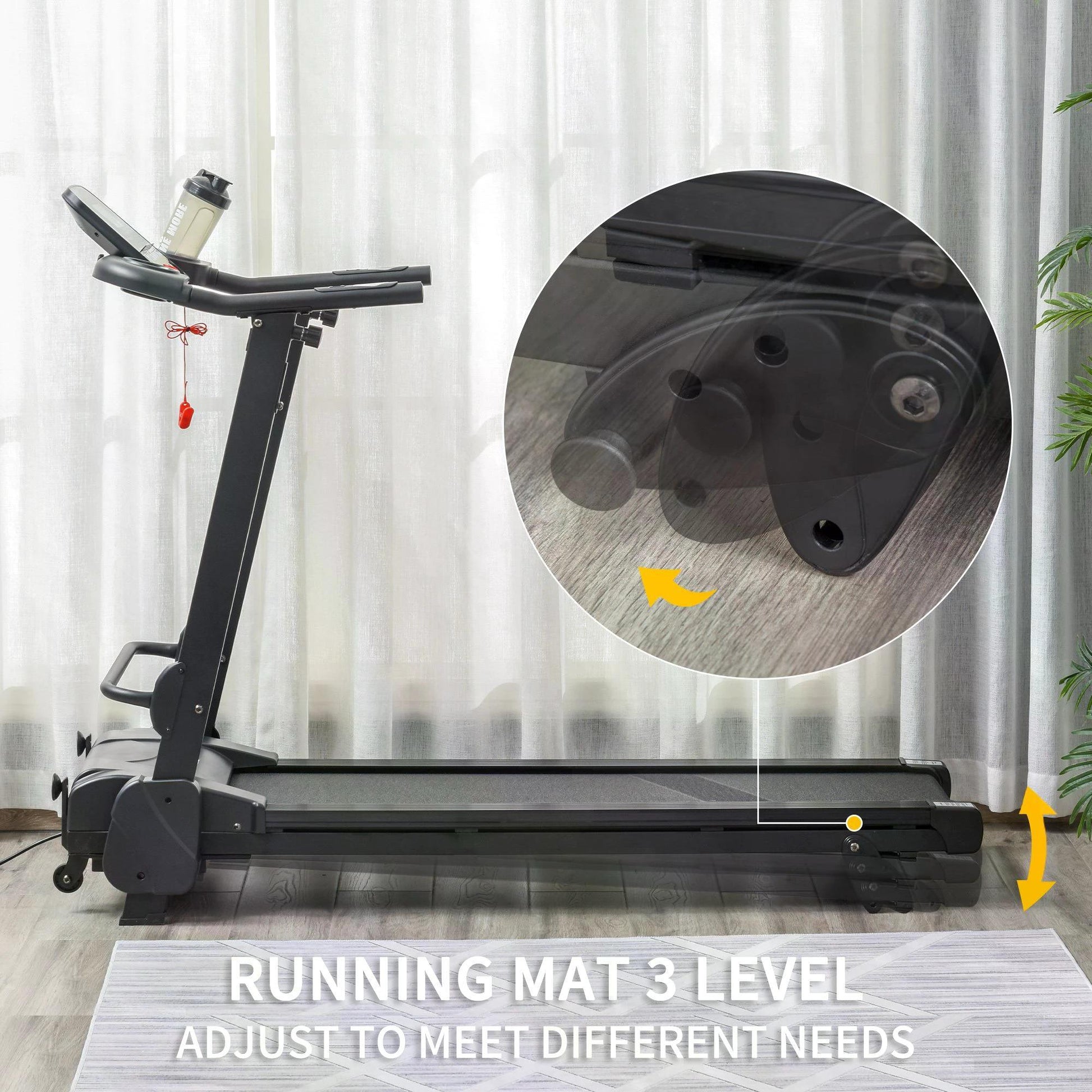 HOMCOM Electric Folding Treadmill with MP3 Player and LCD Display - ALL4U RETAILER LTD