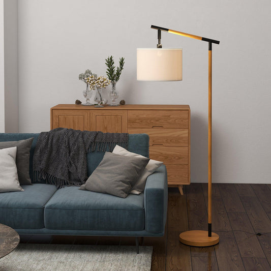 HOMCOM Modern Floor Lamp with Rotating Lampshade, LED Bulb Included