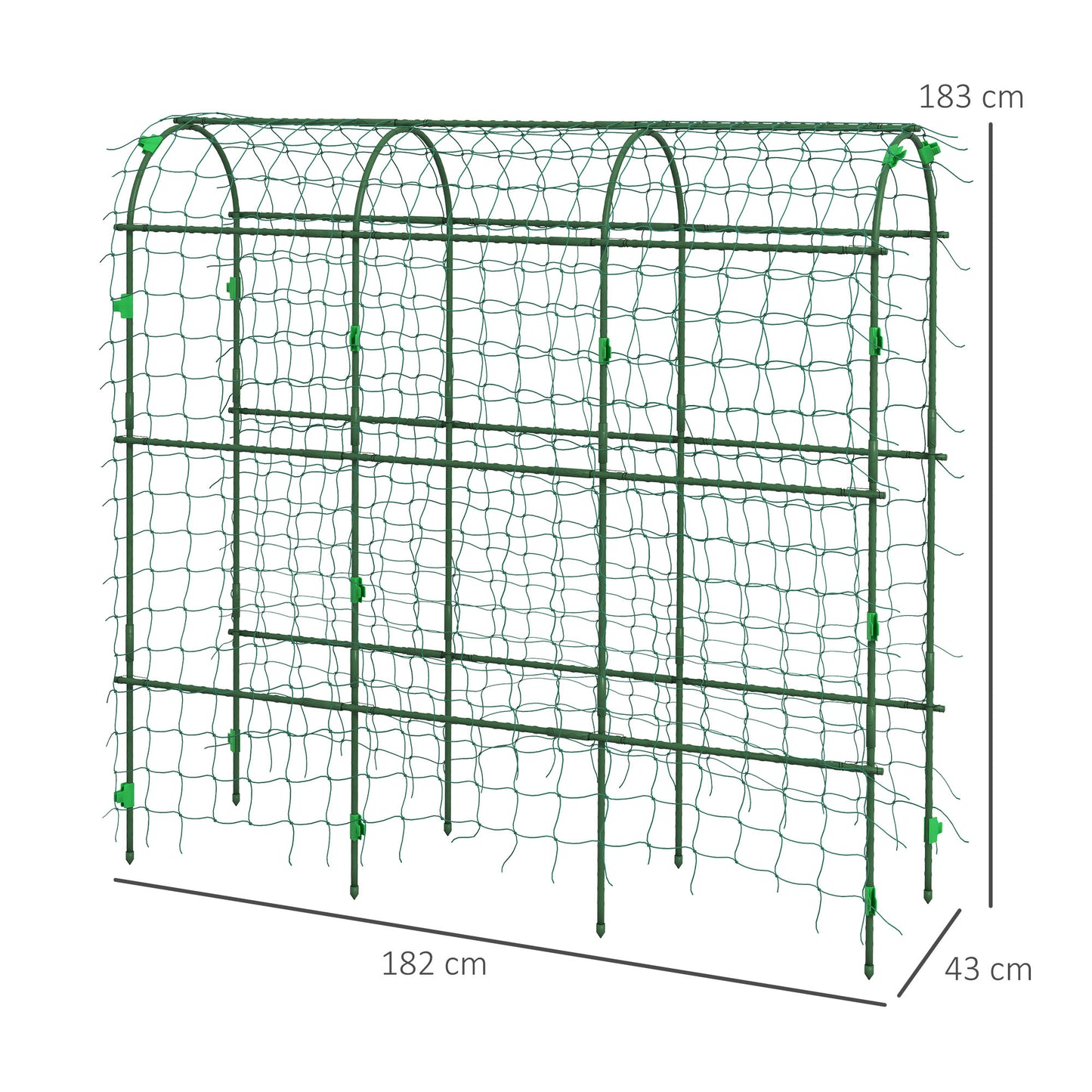 Outsunny 183 Cm Tall Metal Garden Trellis Arch For Climbing Plants Cucumbers Tomatoes Grapes Outdoor With Net