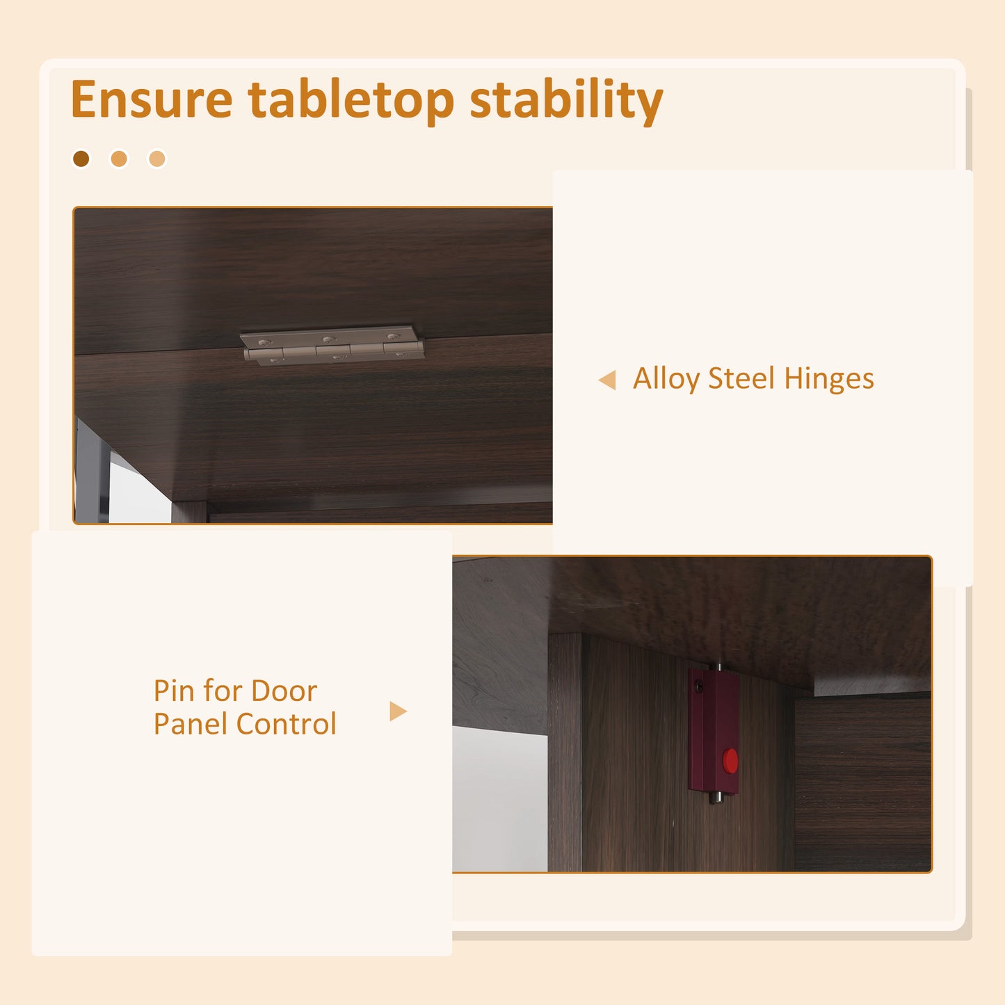 HOMCOM Folding Dining Table For Small Spaces With Drop Leaf Oval Tabletop In Chocolate Wood Effect