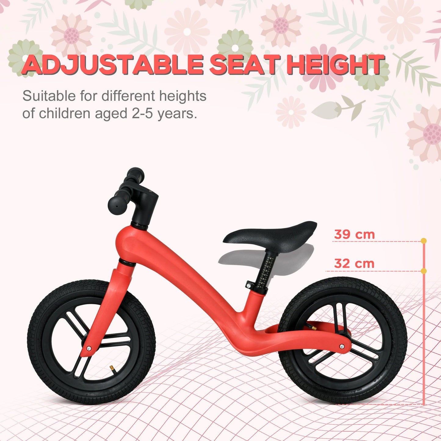 AIYAPLAY 12" Kids Balance Bike - Red - ALL4U RETAILER LTD