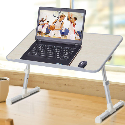 HOMCOM Foldable Laptop Stand - Portable, Adjustable Desk - ALL4U RETAILER LTD