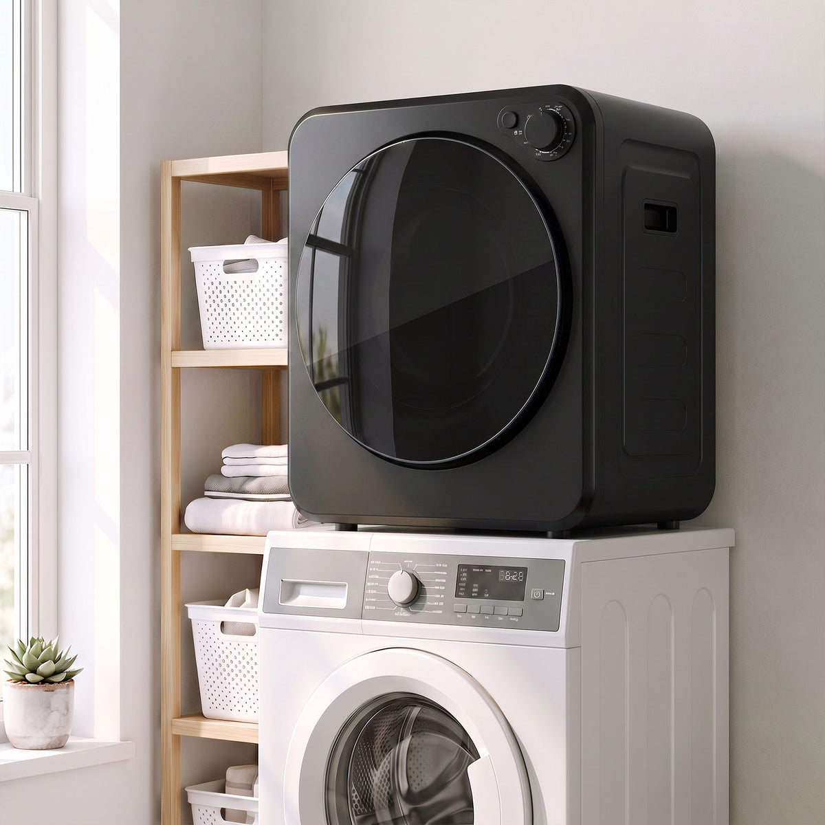 Homcom 4kg Compact Front Load Clothes Dryer With Two Power Modes Black
