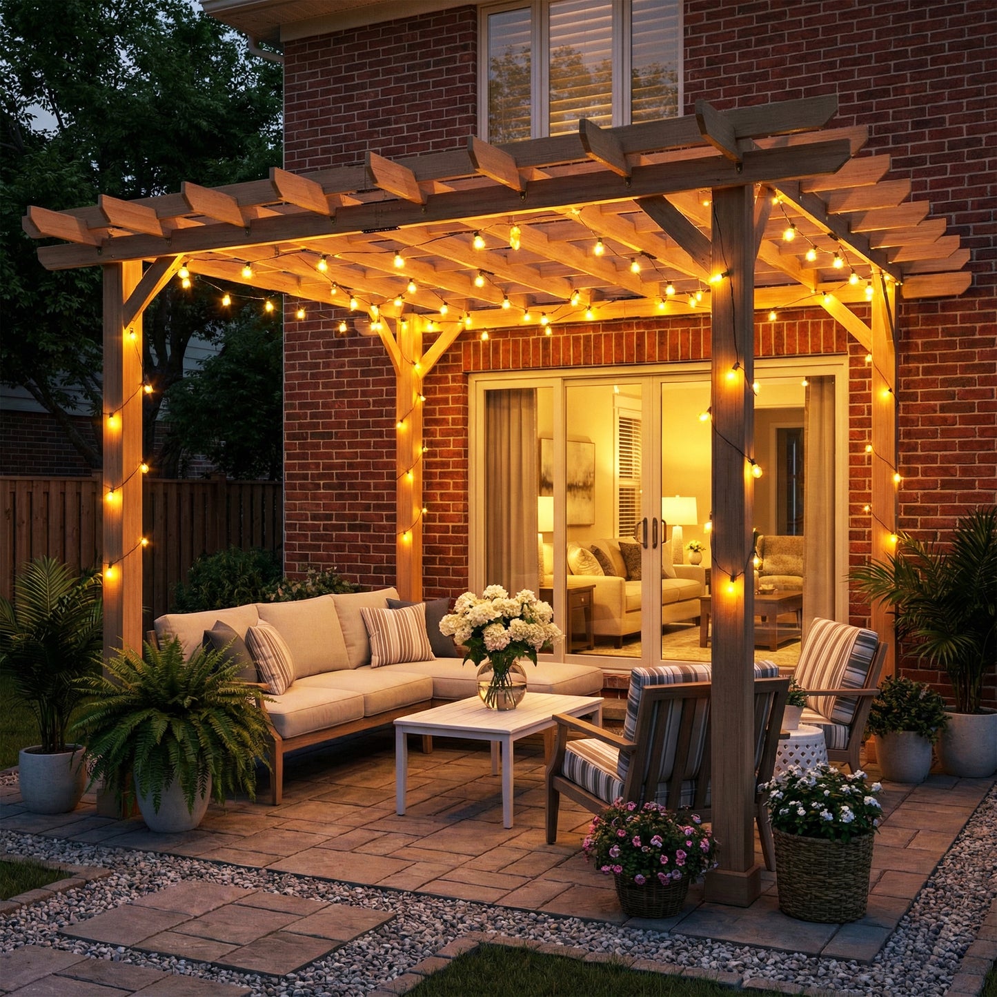 Outsunny Garden Pergola Kit Wooden Gazebo Grape Trellis With Stable Structure 3.6 X 3.6m Dark Brown