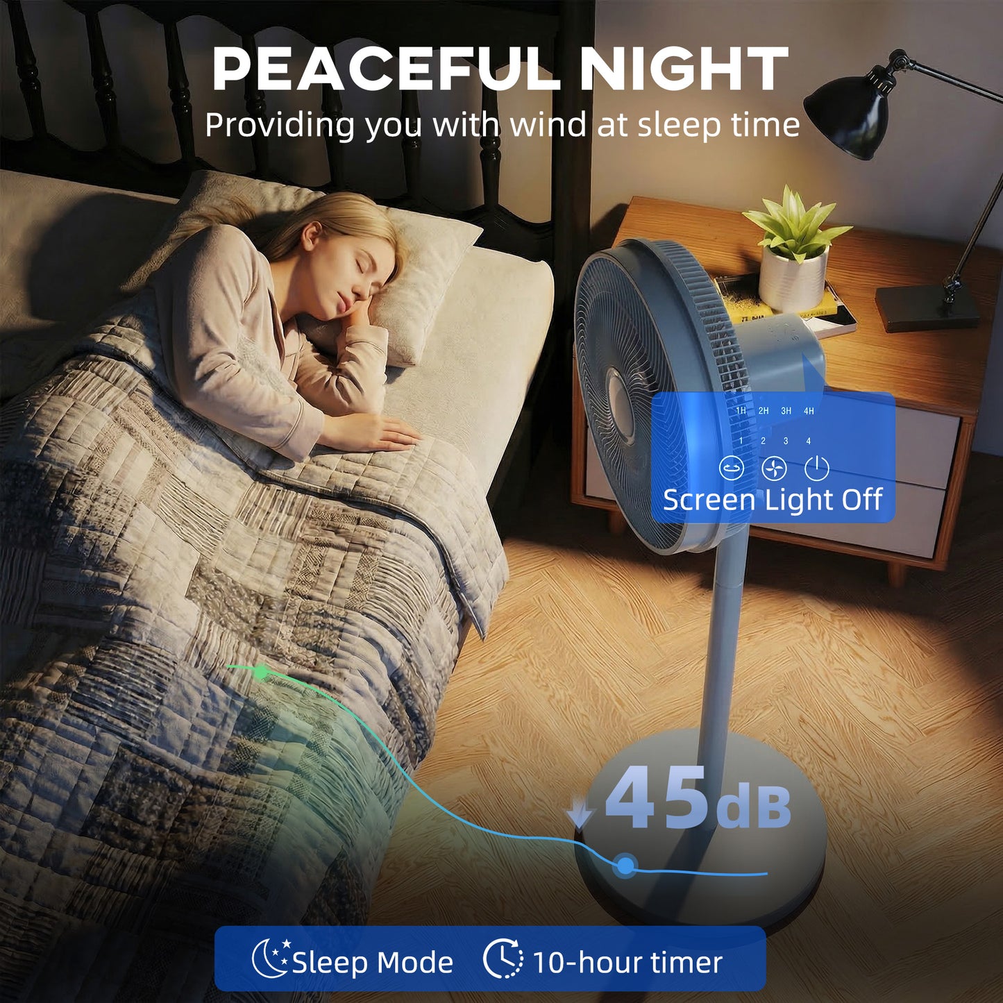 HOMCOM 40 cm Standing Fan With 80 Degree Oscillation Adjustable Tilt And Height 4 Speeds Remote Control Grey