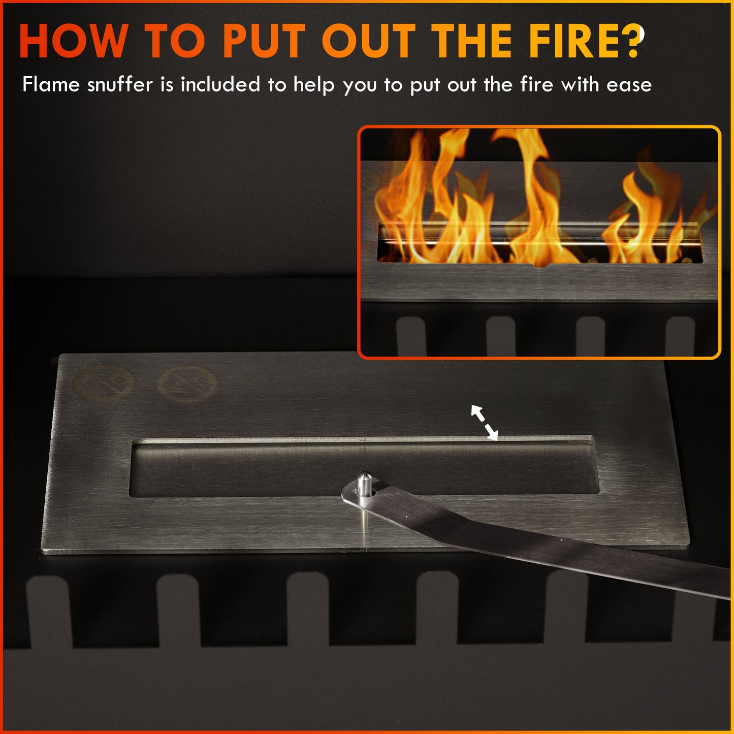 HOMCOM Freestanding Bioethanol Stove Stainless Steel Black 3 Hour Burn Flame Snuffer For Living Room
