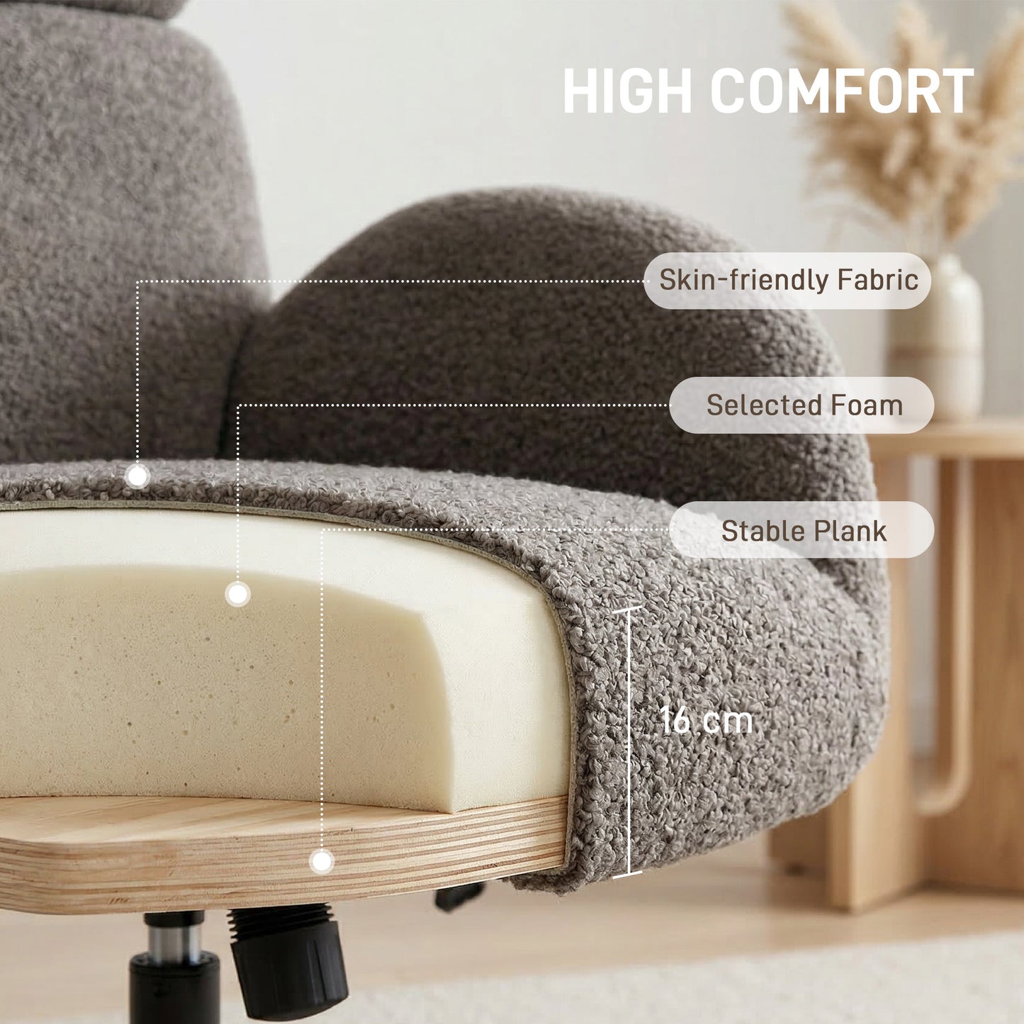 HOMCOM Swivel Armchair And Footstool Set With Adjustable Headrest Height Adjustable Rocking Function In Grey