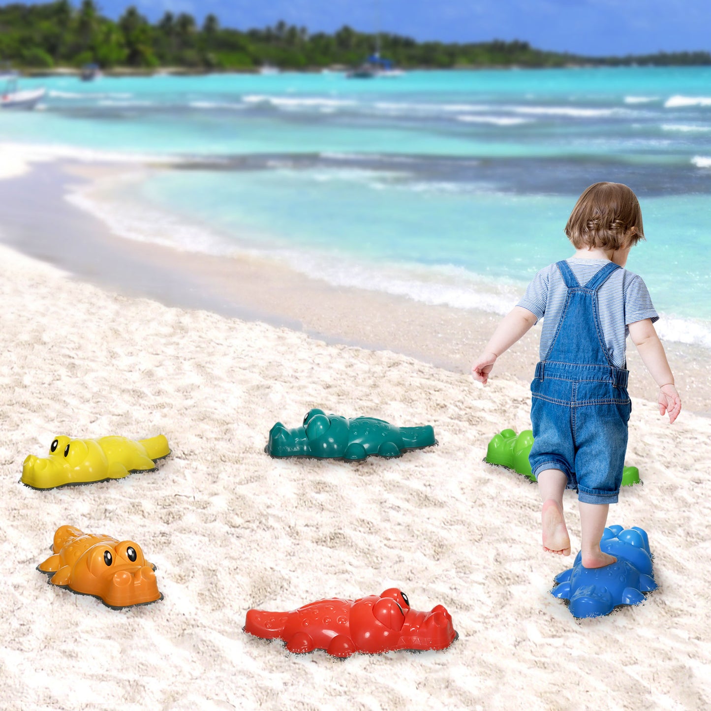 AIYAPLAY Crocodile-Shape Balance Stones for Kids - 6-Piece Set with Anti-Slip Design - ALL4U RETAILER LTD