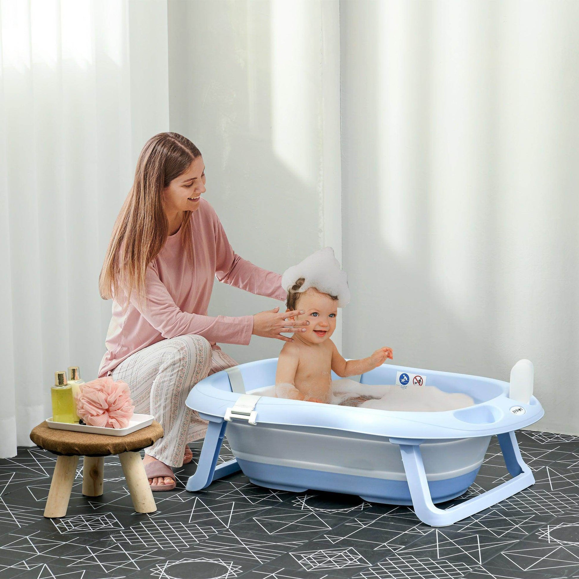 ZONEKIZ Collapsible Bath Tub with Non-Slip Support - ALL4U RETAILER LTD