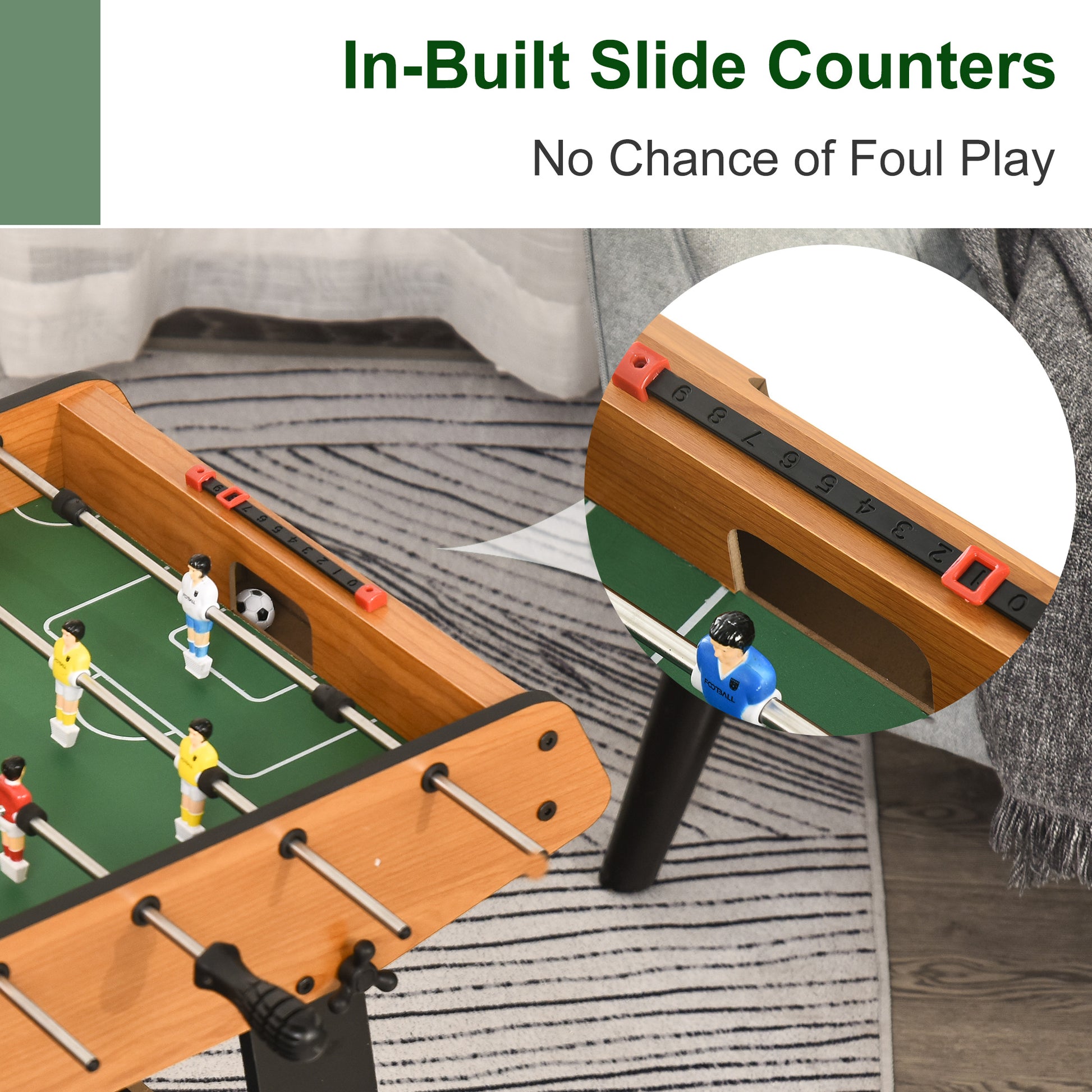 HOMCOM Mini Foosball Table - Folding Soccer Game for Family Fun and Kids Indoor Play - ALL4U RETAILER LTD