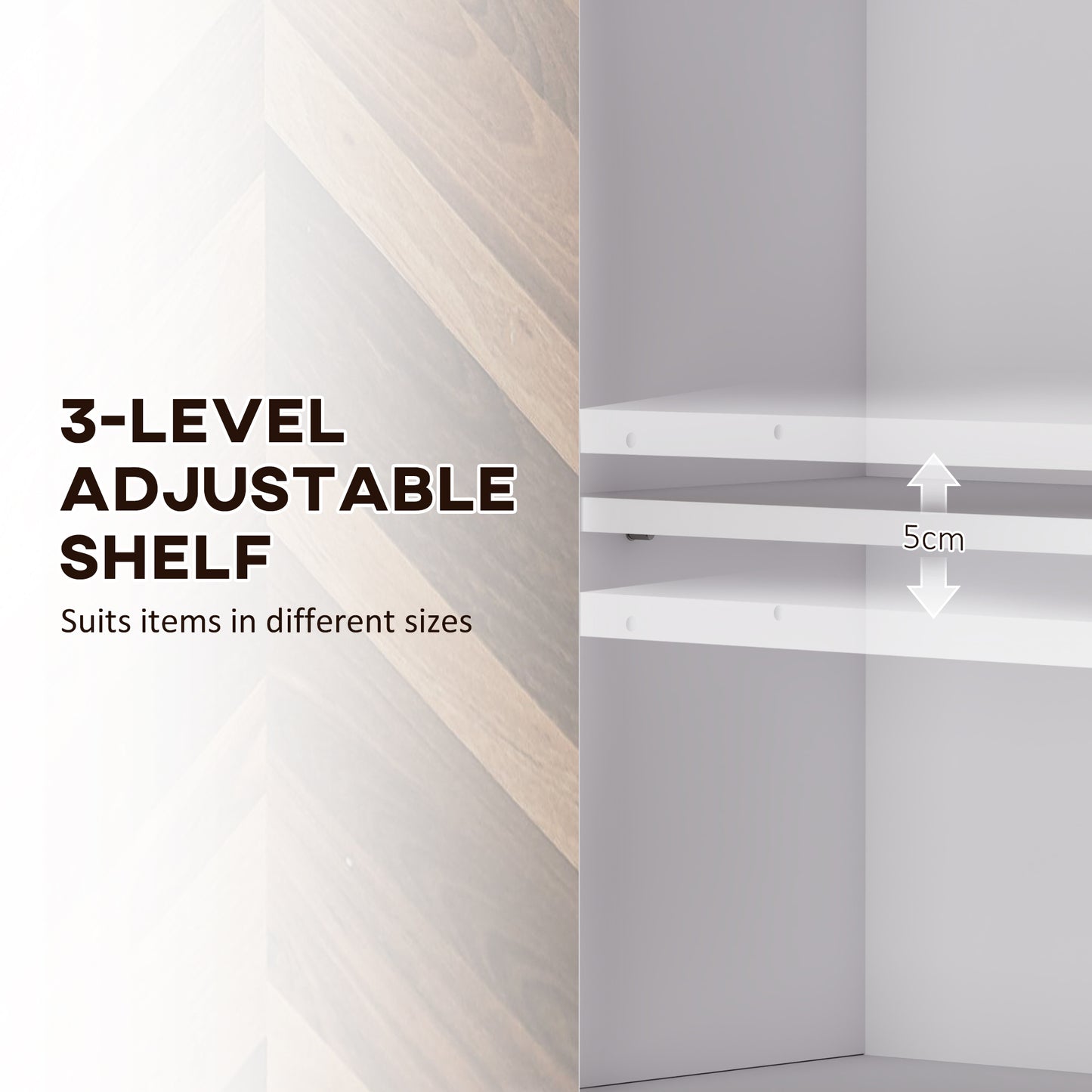 HOMCOM Wall Mounted Bathroom Medicine Cabinet With Two Doors Open Shelf And Adjustable Shelves Walnut Finish
