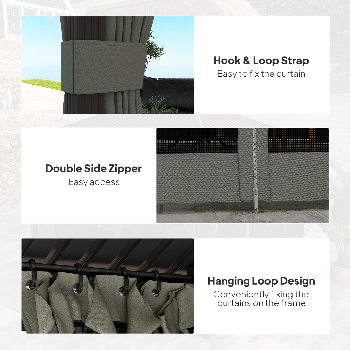 Outsunny 3.6 X 3 M Aluminium Hardtop Gazebo With Accessories In Dark Grey With Four Curtains And Inner Mesh Curtains