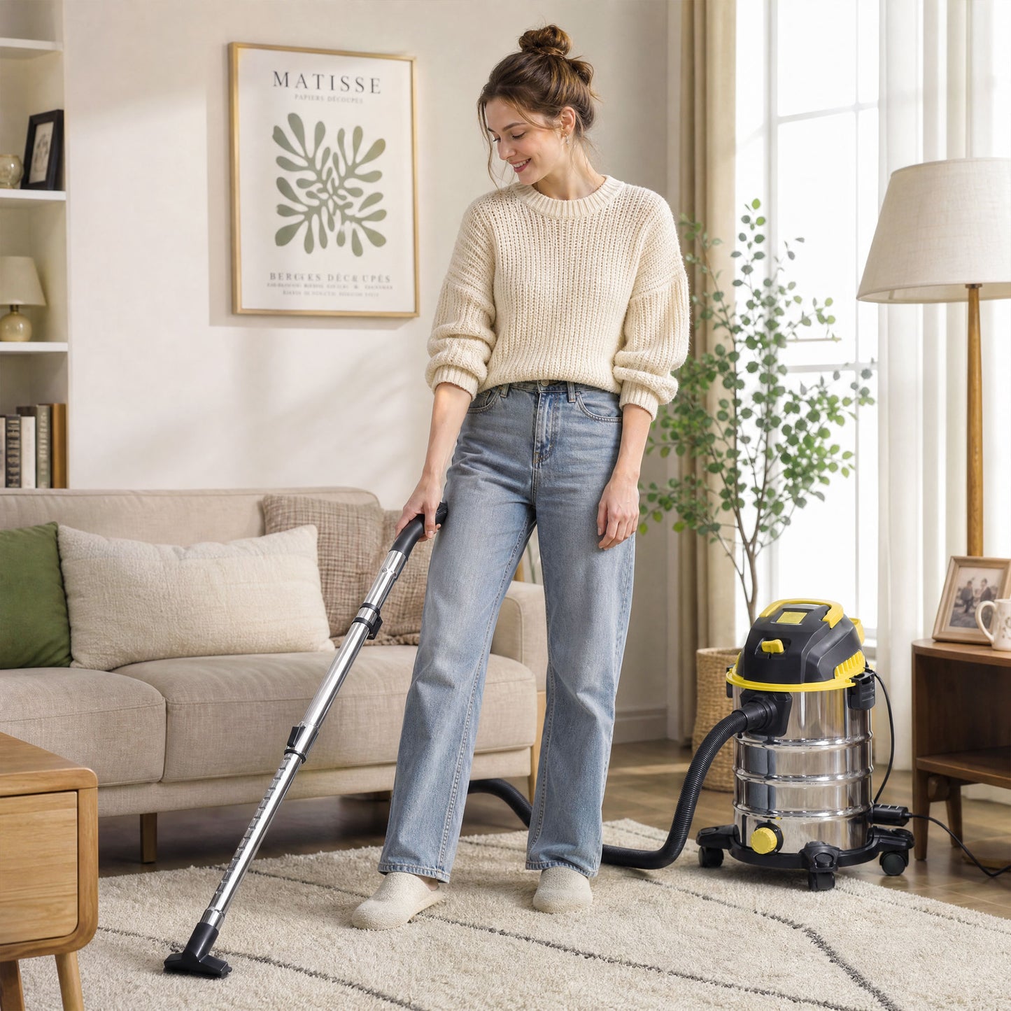 HOMCOM 1400W Wet and Dry Vacuum Cleaner 3 In 1 With Blowing Mode 30L Stainless Steel Tank Silver