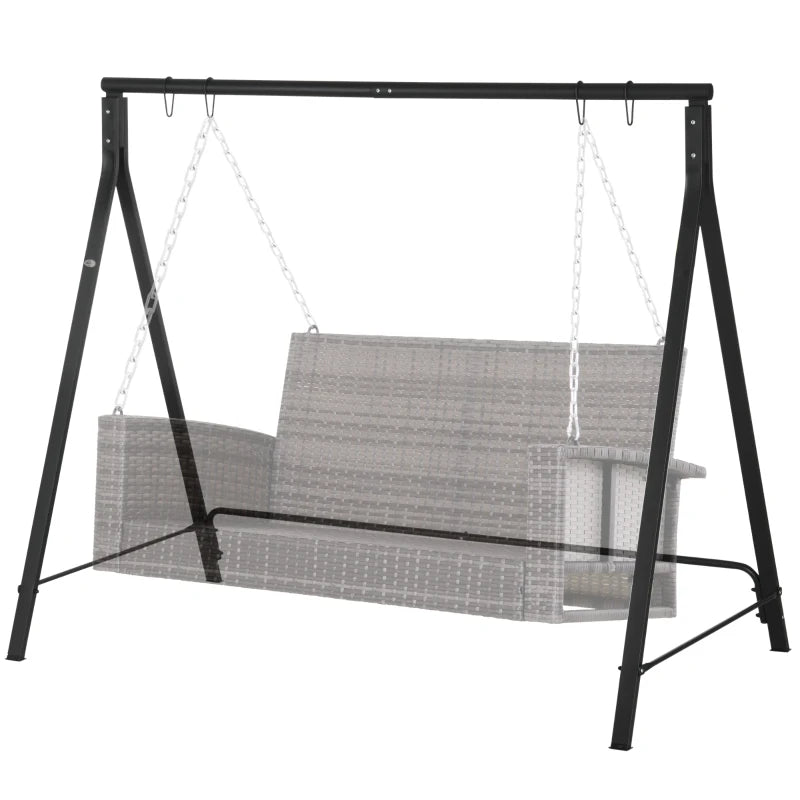 Outsunny Steel Frame Multi-Swing Seat Frame - Black Outdoor Garden Swing Structure - ALL4U RETAILER LTD