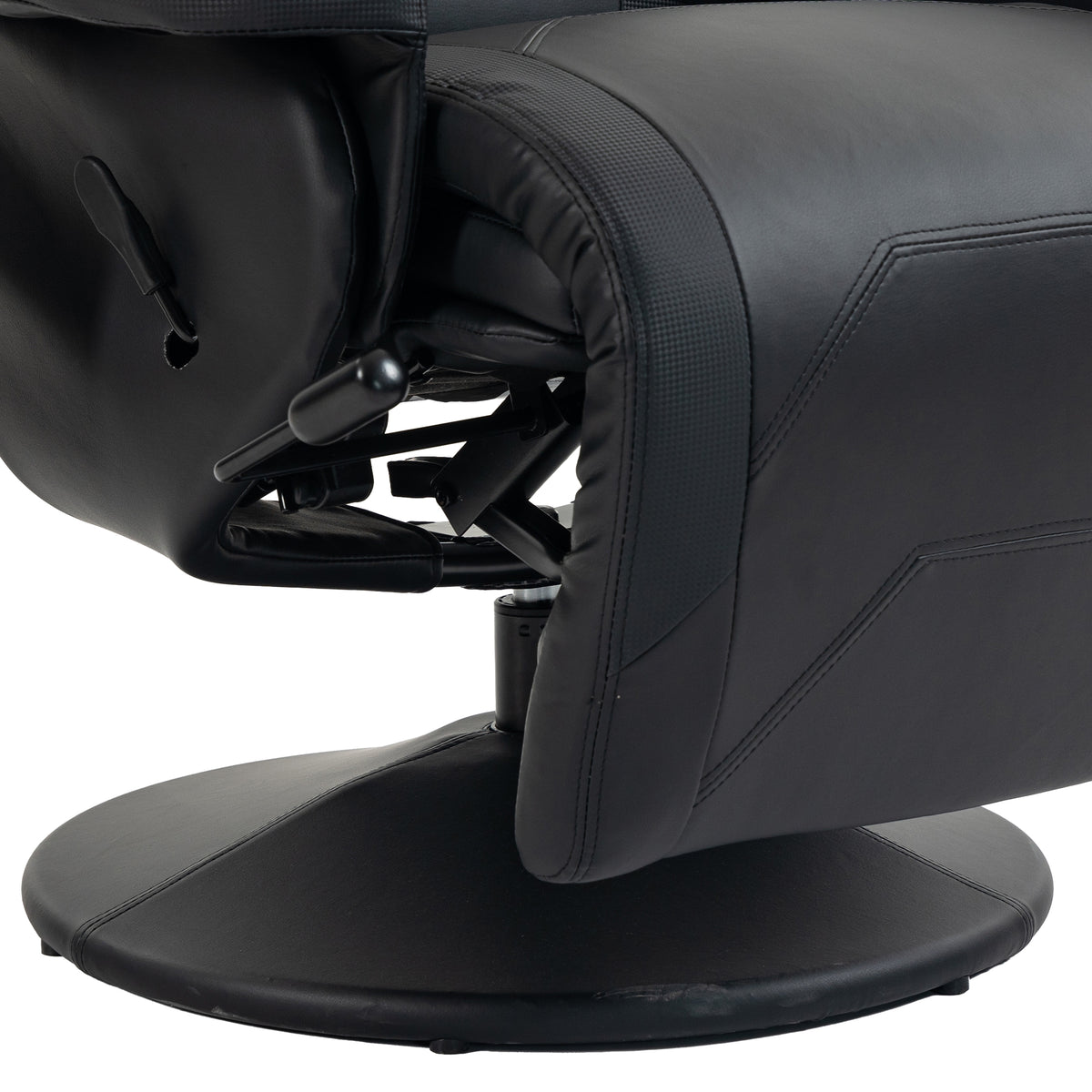 HOMCOM PU Leather Manual Recliner Chair With Adjustable Footrest