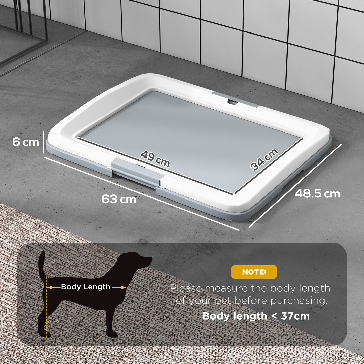 PawHut Portable Dog Litter Tray for Easy Potty Training, 63 x 49 x 6cm - ALL4U RETAILER LTD