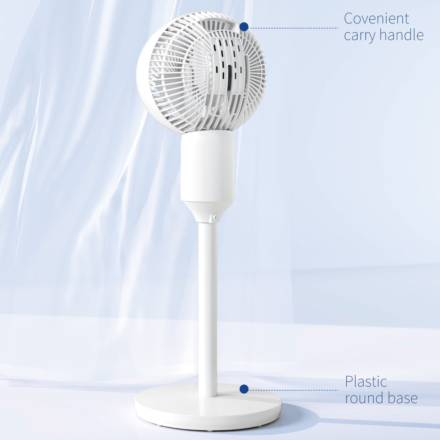 HOMCOM 9 Inch Pedestal Fan With 70 Degree Oscillation And 90 Degree Vertical Tilt 3 Speed Air Circulator For Home Office