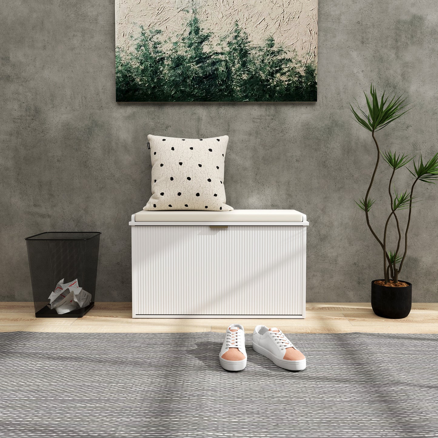 HOMCOM Elegant Eight Shoe Bench With Top Seat White Durable 120 Kg Weight Capacity And Flip Drawer Storage