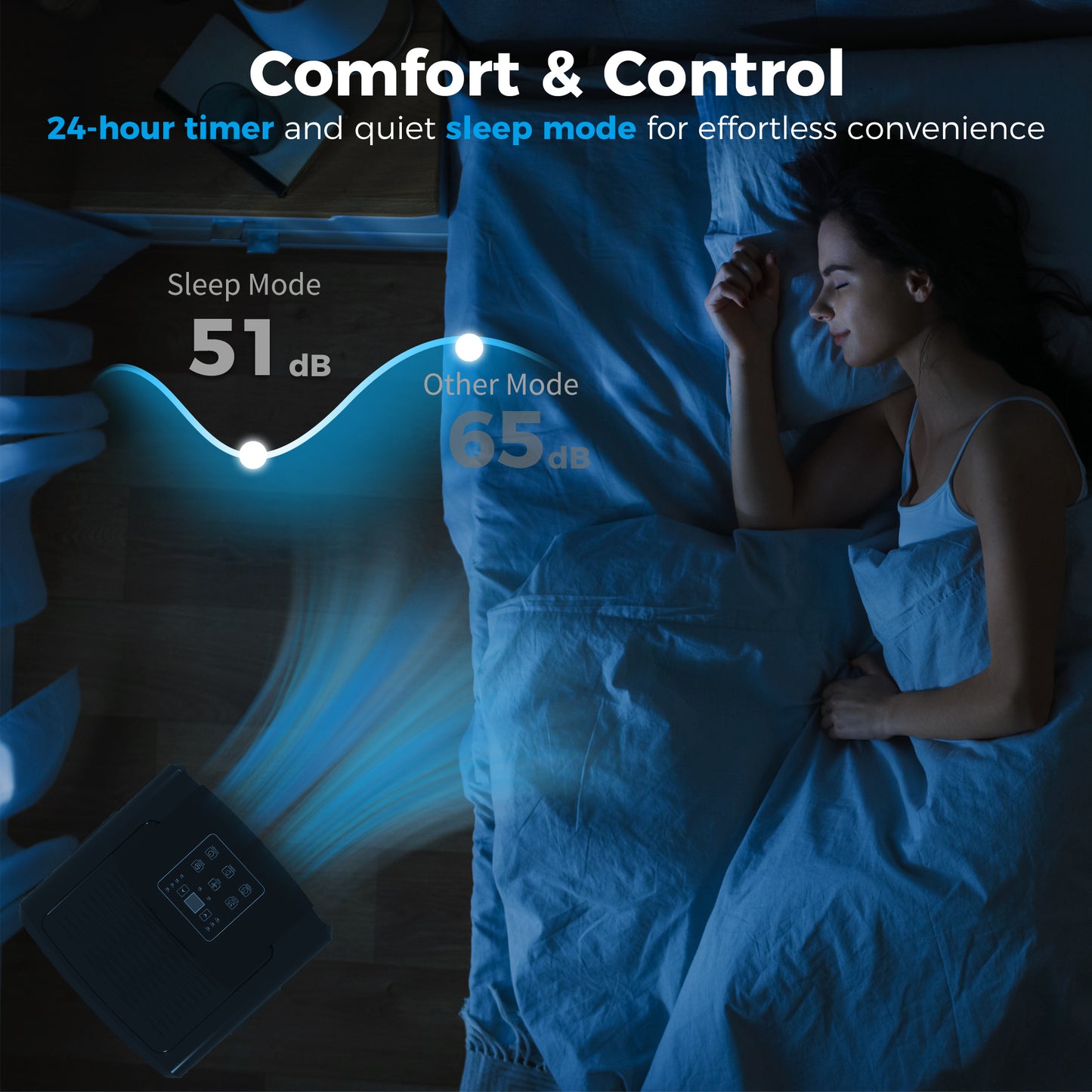 Homcom 10000 BTU 4-In-1 Portable Air Conditioner With Remote Control LED Display 2 Speeds Black
