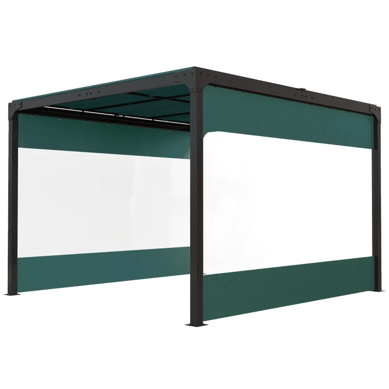 Outsunny 3x2m Side Panels with Large Window, for 3(m) Long Pergola, Green - ALL4U RETAILER LTD