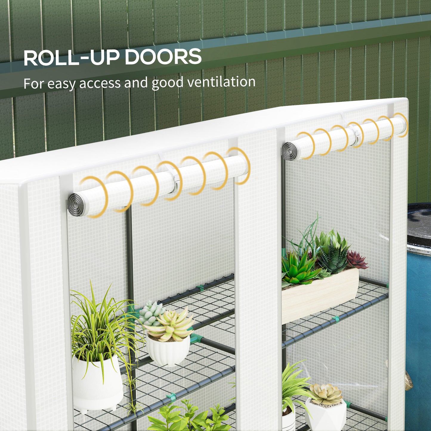 Outsunny Three Tier Mini Greenhouse White With Three Shelves And Roll Up Zip Door