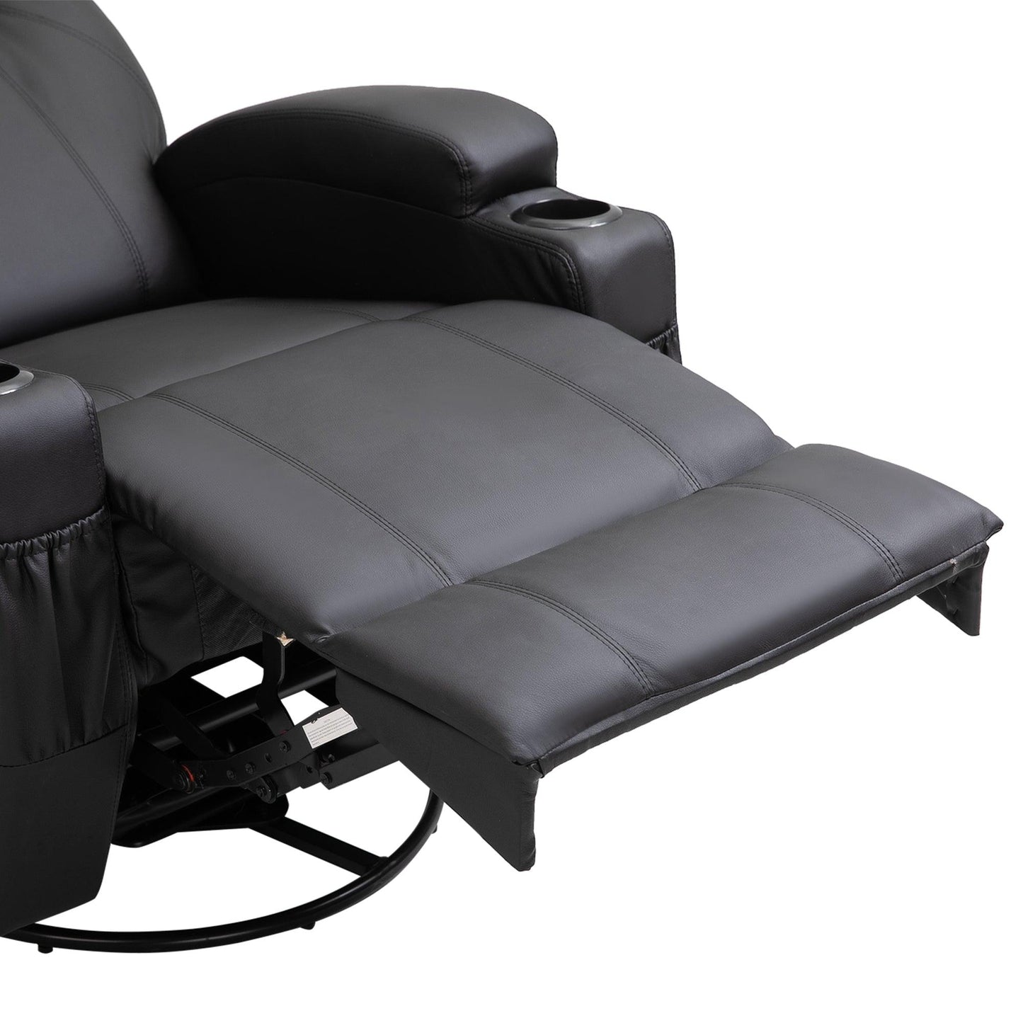 HOMCOM Black PU Leather Recliner Massage Chair - ALL4U RETAILER LTD