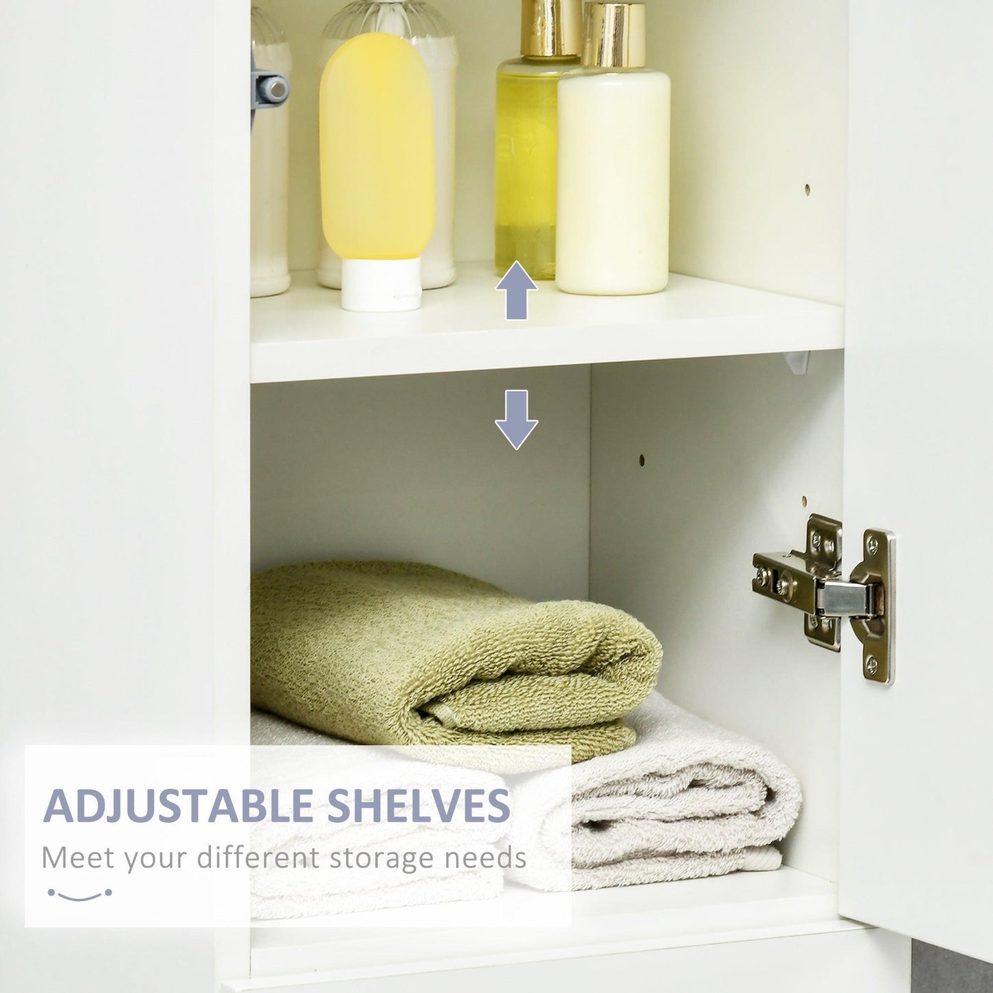 Kleankin White Tall Bathroom Cabinet with Adjustable Shelves and Storage Drawer - ALL4U RETAILER LTD