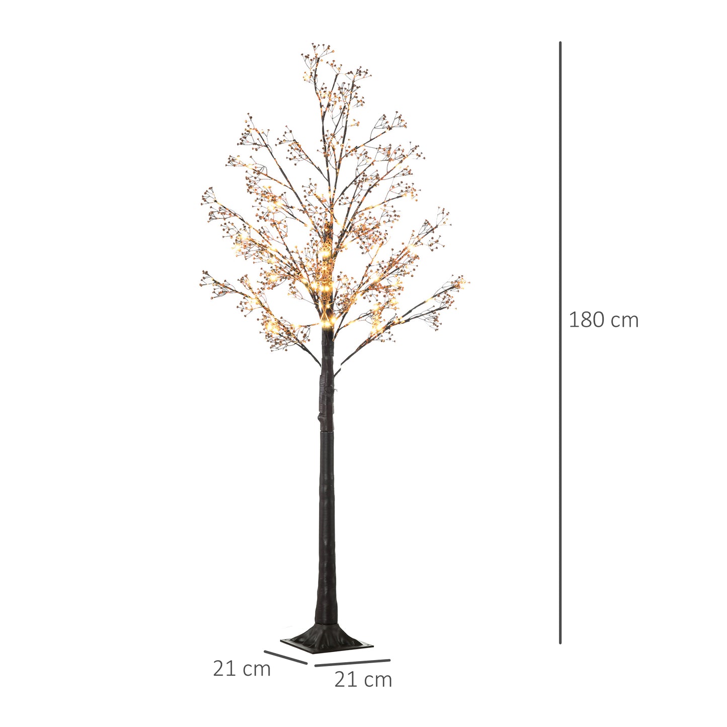 HOMCOM 6ft Prelit Artificial Gypsophila Blossom Tree with 96 Warm White LEDs for Home, Party, and Wedding Decor - ALL4U RETAILER LTD